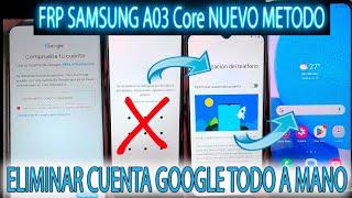 BOOM NUEVO METODO FRP SAMSUNG A03 Core SIN PC SIN APK QUITAR CUENTA GOOGLE A035 FUNCIONA OTROS SAMS