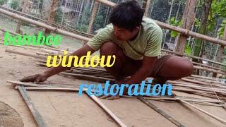 Bamboo window restoration repairing