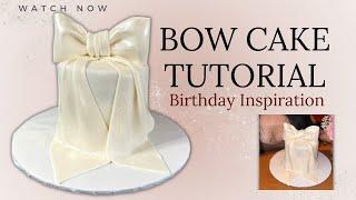 How to Make a glittery Fondant Bow Cake | EASY TUTORIAL