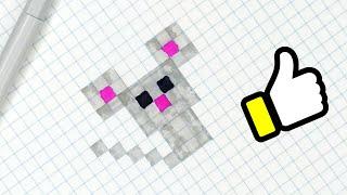 Как нарисовать мышку - Рисование по клеточкам / How to draw a mouse - Pixel Art