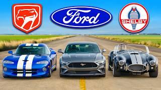 Кто победит в заезде: Dodge Viper или Mustang GT или же Shelby Cobra?