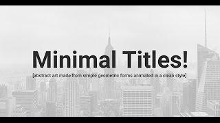 Clean and Minimal Titles ( After Effects Template ) @aetemplates