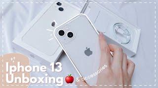 iPhone 13 (white️) unboxing + accessories + camera test