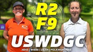 2025 PDGA United States Women's Disc Golf Championships | R2F9 | Hess, Wiebe, Zilch, Polkinghorne