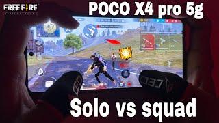 Unstoppable headshot in poco x4 pro 5g free fire handcam gameplay solo vs squad 24 kills  m1887 One