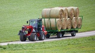 Weidemann – Teleskopradlader 5080T Rundballen laden & Straßenfahrt mit Hänger