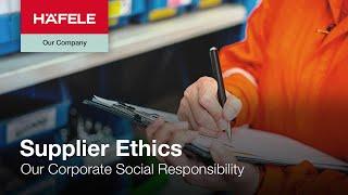 Supplier Ethics | Häfele UK: Corporate Social Responsibility