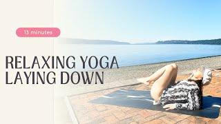 Relaxing Yoga Laying Down: Simple Stretching in the Sunshine for Beginners 13min