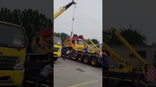 8 ton blue brand truck crane, Isuzu chassis, 130 horsepower, 8 ton winch, married to Russia