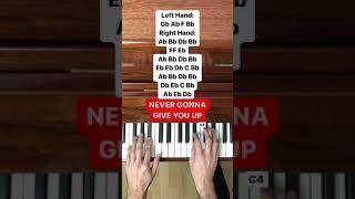 Rick Astley - Never Gonna Give You Up (EASY Piano Tutorial with Letter Notes) #Shorts