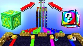 ЛАКИ ГОНКА В МАЙНКРАФТ! ДЕЛЬТА ЛАКИ БЛОКИ - СПИРАЛЬНЫЕ ЛАКИ БЛОКИ! БИТВА В МАЙНКРАФТ!