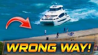 YACHT LOSES CONTROL AT HAULOVER INLET !! | HAULOVER BOATS | WAVY BOATS