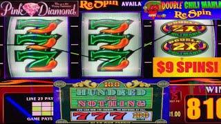 NICE! $9 Spins on NEW Double Chili Mania Respin Slot + Hundred or Nothing + Pink Diamond Slot Play!