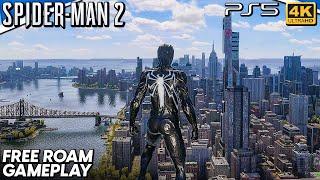 Spiderman 2 Symbiote Suit Free Roam Gameplay