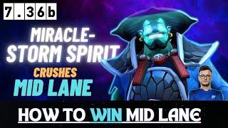 MIRACLE- Storm Spirit Lane Winning Gameplay| Dota 2 Pro Gameplay| 7.36b