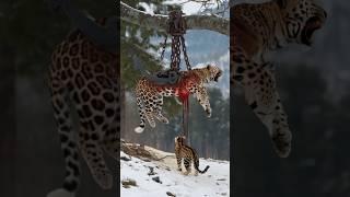 The little leopard asked for help from an old man to save his mother