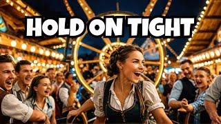 Wild and Chaotic! Teufelsrad (Devil's Wheel) – Must-See Oktoberfest Attraction 2024 Munich 4K