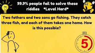 ONLY GENIUS CAN SOLVE THESE 9 RIDDLES| LEVEL HARD|