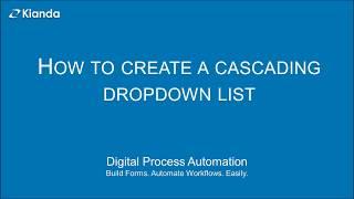 How to Create a Cascading Dropdown List with Kianda