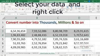 Convert number into thousands and millions