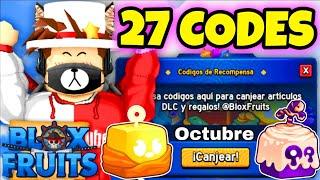 27 CODIGOS DE BLOX FRUITS CODES ROBLOX *OCTUBRE 2024*