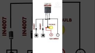 12 volt light connection using irfz44n mosfet.
