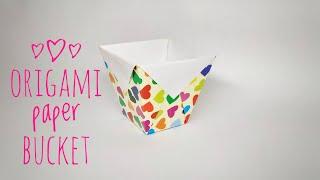 Origami Paper Bucket - Paper Work - Origami Pen Stand - Origami Box - Origami Tutorial