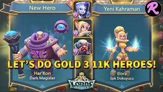 Let's do gold 3 11k heroes together! Dark Magister, Lightweaver, Shape Shifter | Lords Mobile