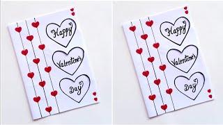 Easy & Beautiful white paper Handmade Happy Valentine's Day Card making 2025|DIY Love Greeting Card