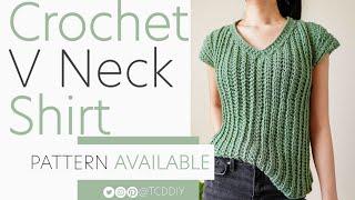 Crochet V Neck Shirt | Pattern & Tutorial DIY