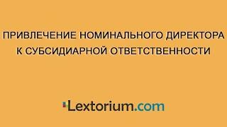 Привлечение номинального директора к субсидиарной ответственности