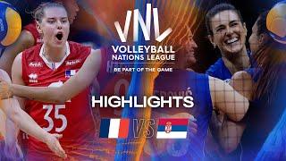 France  vs. Serbia  - Highlights | Week 2 | Women's VNL 2025