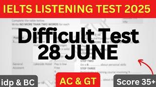 PRACTICE LISTENING TEST FOR 28 JUNE 2025 IELTS EXAM WITH ANSWERS | IELTS | BC & IDP