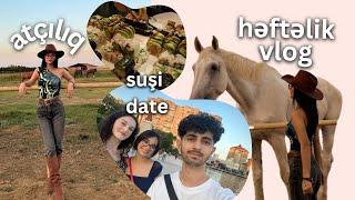 vlog | universitetdən qovuldum, atçılıq, suşi date və alış-veriş.