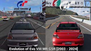 Evolution of Mitsubishi Evo VIII MR GSR & 2003 - 2024 (GT4 Prologue - GT7)