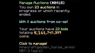 claiming 5,261,747,339(bil) from the auction house (Hypixel Skyblock)