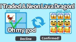 Trading A *NEON* Lava Dragon(Roblox Trading Proofs) Roblox Adopt Me!