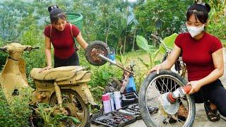 Full video of 2 days of disassembling and repairing motorbike engines by an 18-year-old genius girl