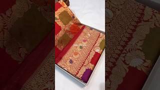 a very beautiful saree pure katan silk banarasi handloom kadhwa jangla rangkat sarees buy #shorts