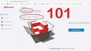 SketchUp Free 101 Template AddLocation KeyInSize