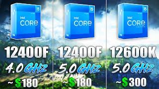 i5 12400F OC vs i5 12400F Stock vs i5 12600K - Test in 8 Games