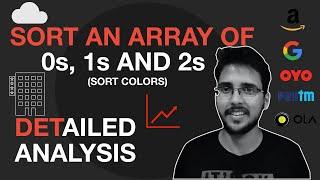 Sort Colors or Sort an array of 0s, 1s, and 2s | LeetCode Solutions in Hindi | DSA | Dutch Flag Algo