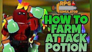 THE BEST WAY TO FARM ATTACK POTIONS | Roblox RPG Simulator