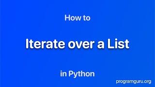 Python - Iterate Over a List