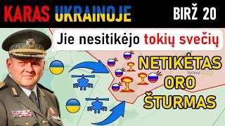 Birž 20: PRASIVERŽIMAS: 2 Ukrainiečių Sraigtasparniai NUSIAUBIA Rusų Bazę | Karas Ukrainoje Apžvalga