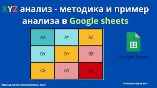 XYZ анализ- методика и пример анализа в гугл-таблицах