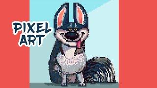 Pixel Art Drawing Timelapse Video for Dog Lovers| Pixel Art Digital Drawing | Pet Art Sketch