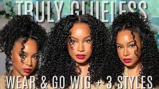 NEW "M" CAP WEAR & GO GLUELESS Curly Wig for BEGINNERS + 3 STYLES | PRECUT & PREPLUCKED|CURLYME HAIR