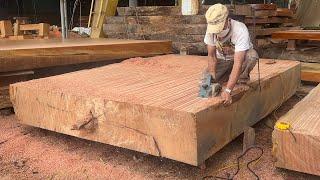 Make The MOST AMAZING Giant Dining Table From A Giant Tree