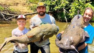 Noodling Creek Monsters in a Tiny Creek!